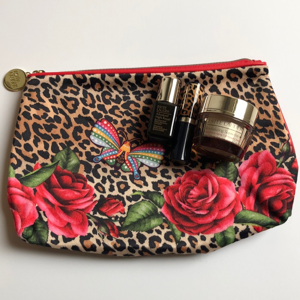 Estée Lauder velour makeup bag - 2 face & 1 lip 💋